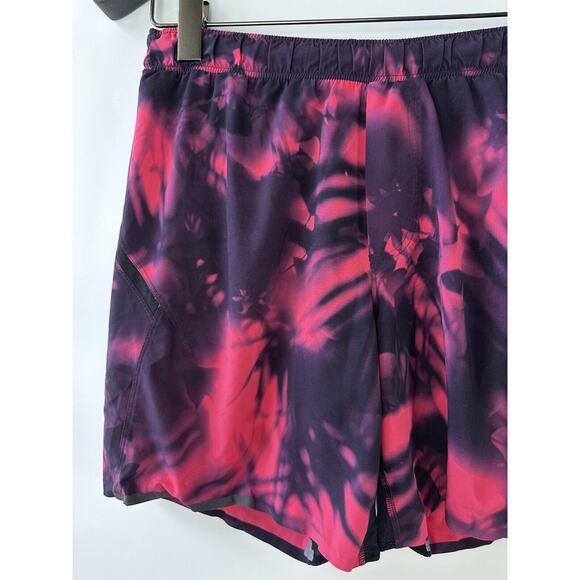 Lululemon Men's Lined Shorts Tie Dye Pink Black Zipper Pocket 7" Inseam Medium - Picture 4 of 14